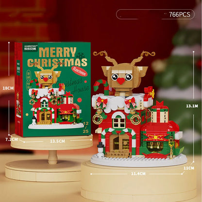 Christmas Building Blocks Set, Micro DIY Holiday Decoration Toy