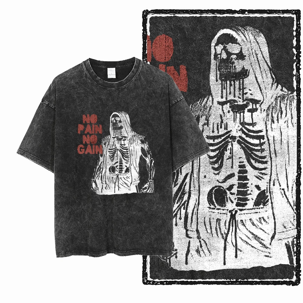 Men’s Graphic T-Shirt Acid Washed Cotton Streetwear
