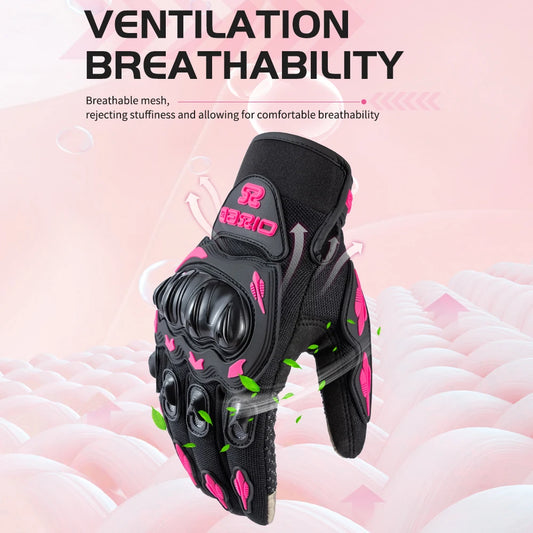 Women's Motorcycle Gloves Touchscreen Breathable Riding Gloves
