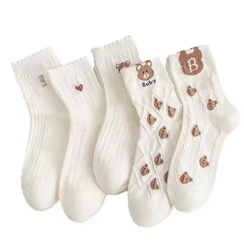 Men's Casual Socks White Soft Breathable Everyday Socks