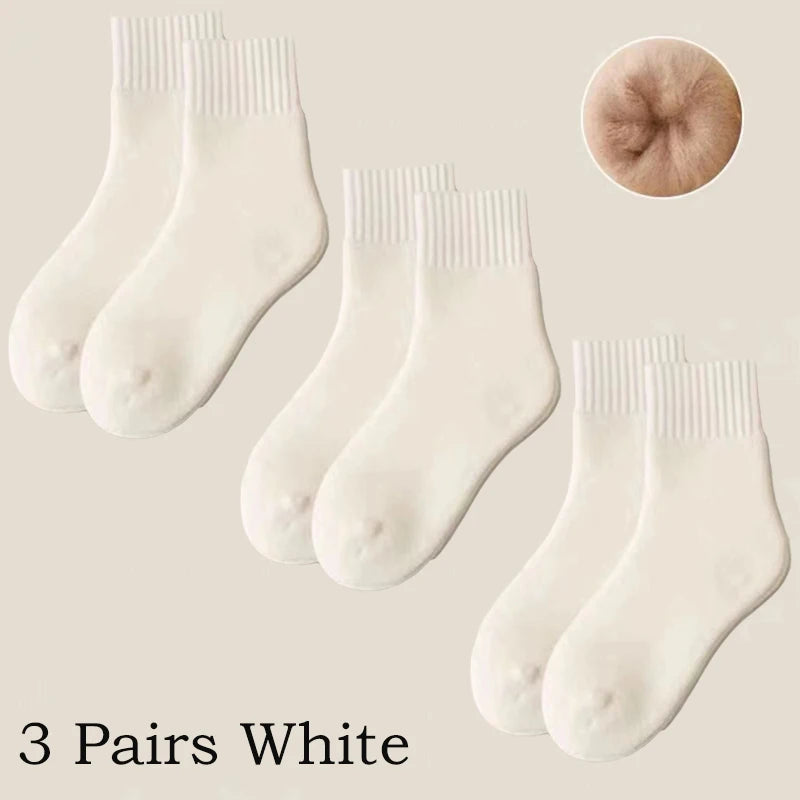 Women's Winter Socks Thick Wool Cashmere Warm 3-Pack