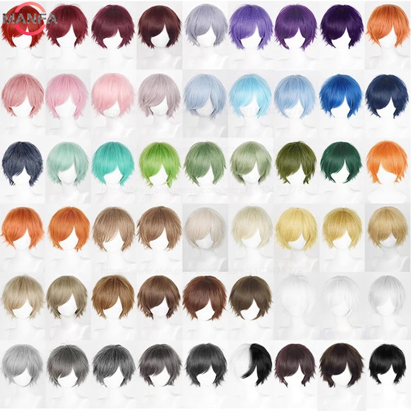 Short Cosplay Wig – 30cm Straight Heat Resistant Synthetic Hair