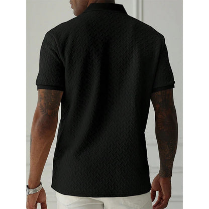 Men's Polo Shirt Short Sleeve Breathable Solid Color Casual Top