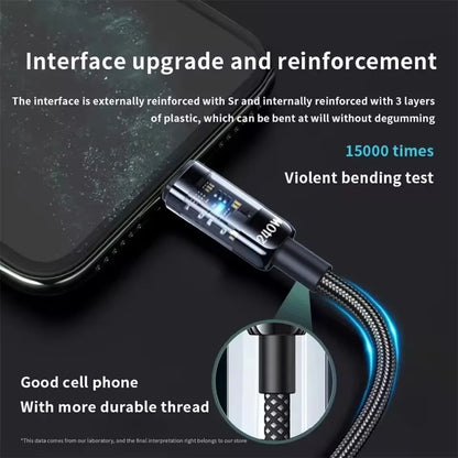 240W USB C Cable with LED Display – 5A Nylon Fast Charging