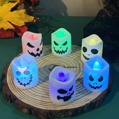 Halloween LED Candle Light 6PCS Ghost Pumpkin Party Decor