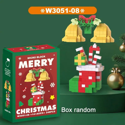 Christmas Building Blocks Set – Santa & Reindeer Micro Bricks