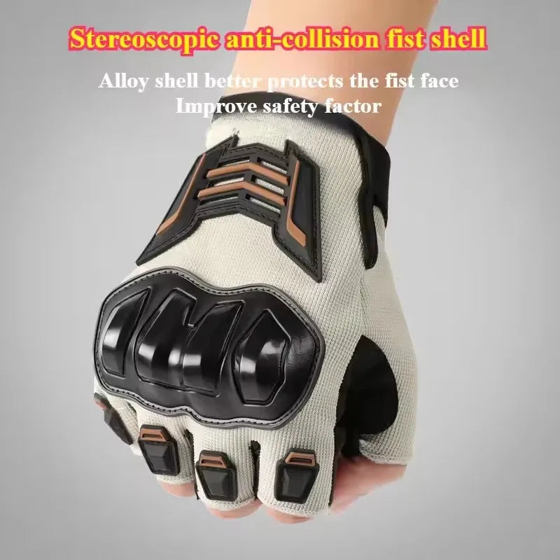 Half Finger Motorcycle Gloves Anti-Slip Cycling Riding Gloves
