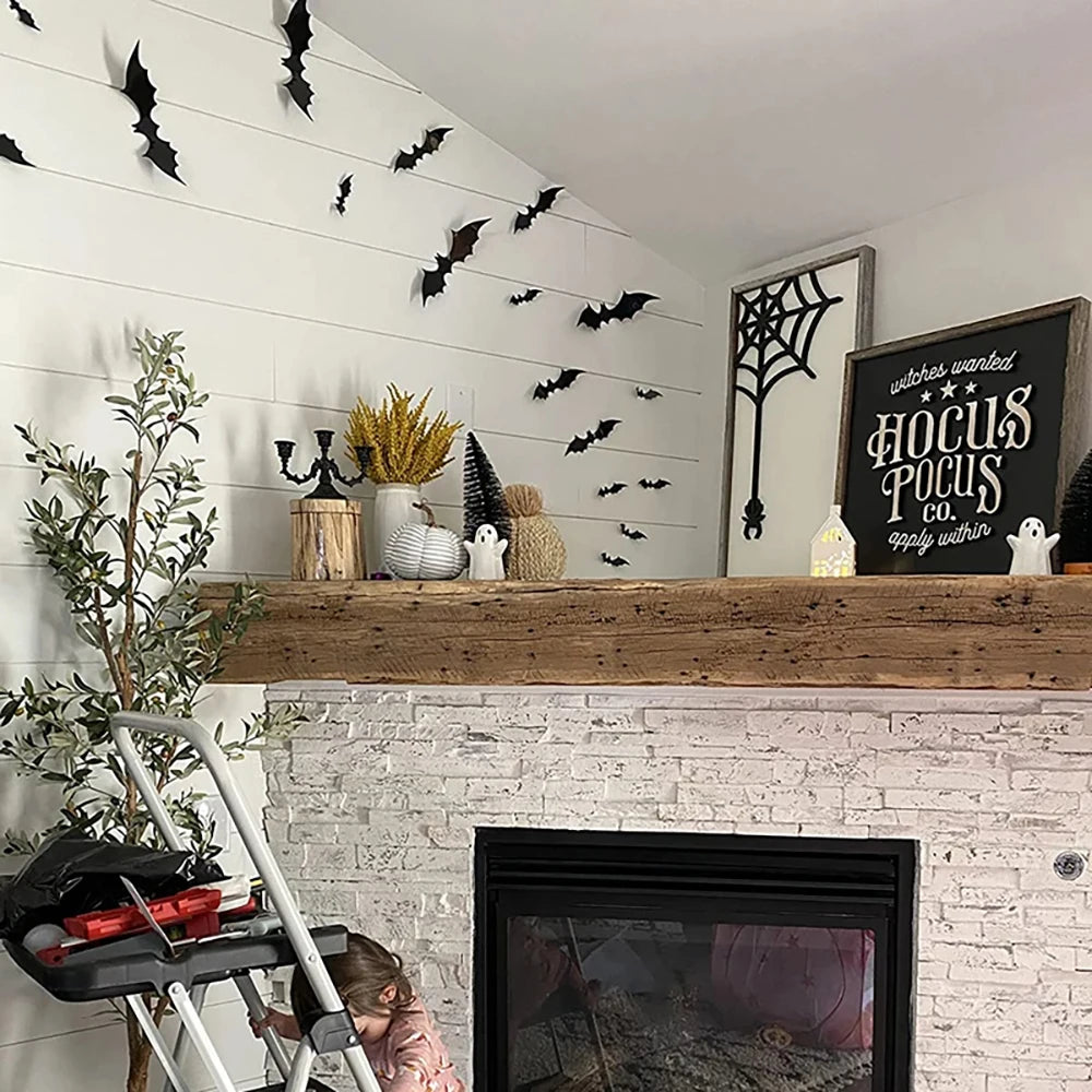 Halloween Bat Wall Decorations – 3D Black Bat Wall Stickers