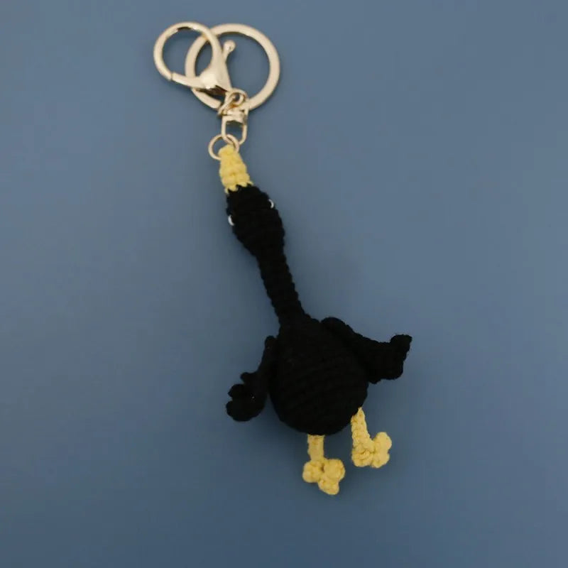 Duck Keychain Cute Crochet Animal Keyring Pair for Bags and Keys