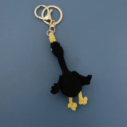 Duck Keychain Cute Crochet Animal Keyring Pair for Bags and Keys