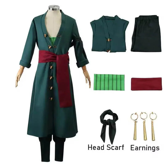 Anime Cosplay Costume Kimono Robe Set with Pants & Accessories