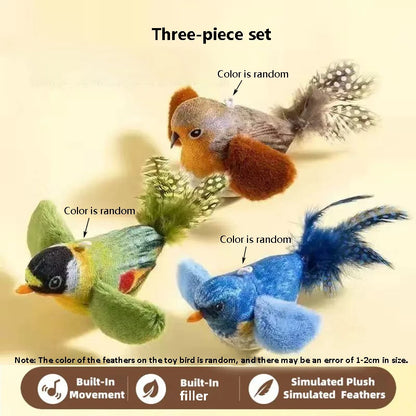 Interactive Cat Toy with Bird Sound and Elastic Hanging Rope