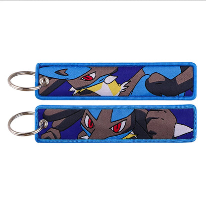 Embroidered Keychain Double-Sided Key Fob for Car & Motorcycle