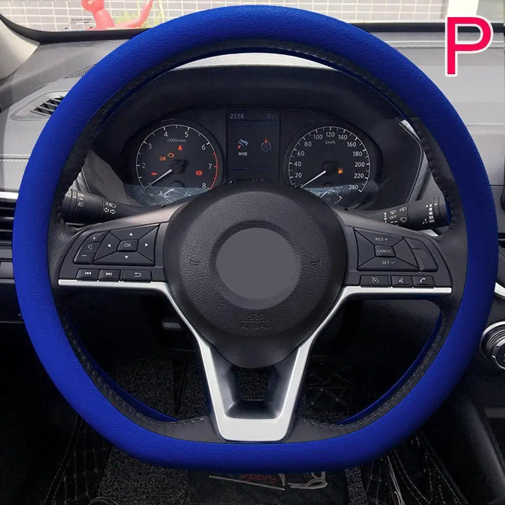 Silicone Steering Wheel Cover Universal Anti Slip Stretch Fit