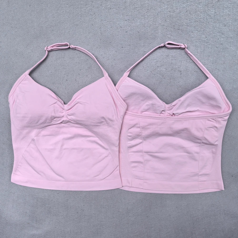 Women's Workout Tank Top Built-In Bra Sleeveless Yoga Gym Top