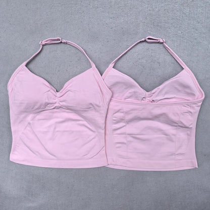 Women's Workout Tank Top Built-In Bra Sleeveless Yoga Gym Top