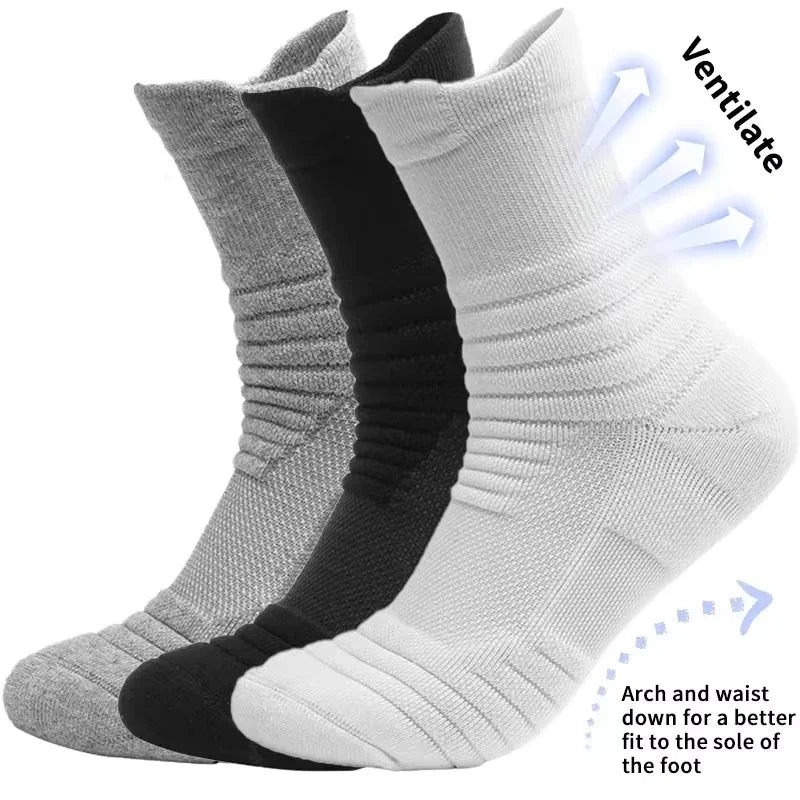 Men's Crew Socks Breathable Cotton Sports Socks 5/10 Pairs
