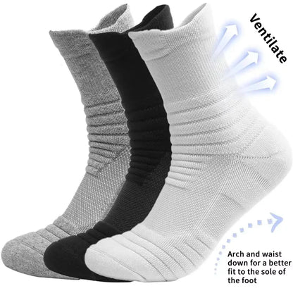 Men's Crew Socks Breathable Cotton Sports Socks 5/10 Pairs