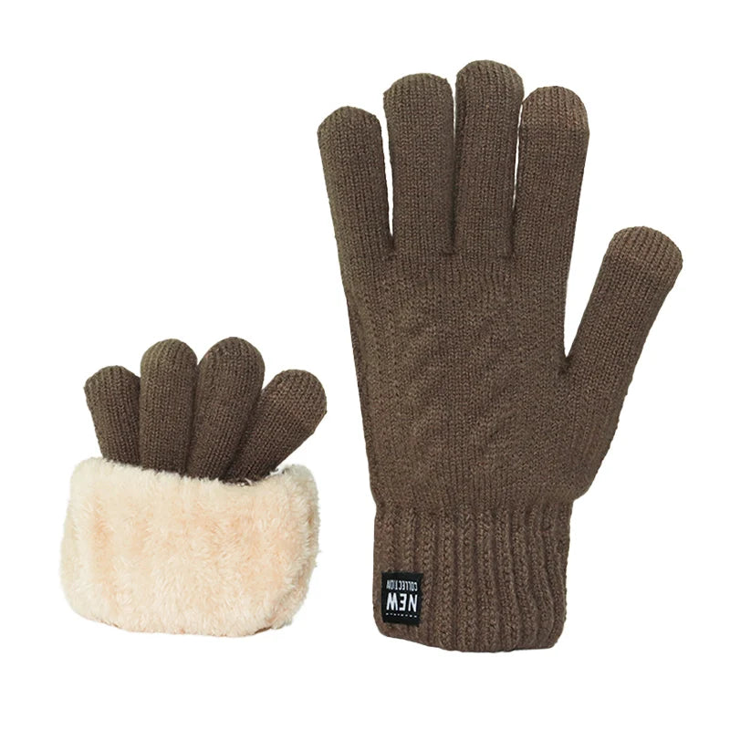 Touchscreen Winter Gloves for Men, Fleece Lined Knitted