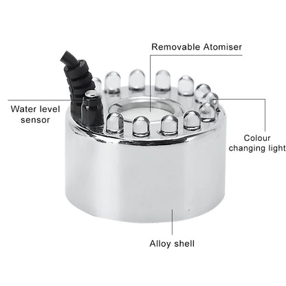 Mini Halloween Fog Machine with 12 LED Lights for Ponds