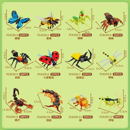 Insect Building Blocks Set Animal Models STEM Toy for Kids