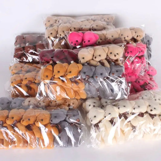 Mini Teddy Bear Keychain, Soft Plush Bag Charm, 12-Piece Set