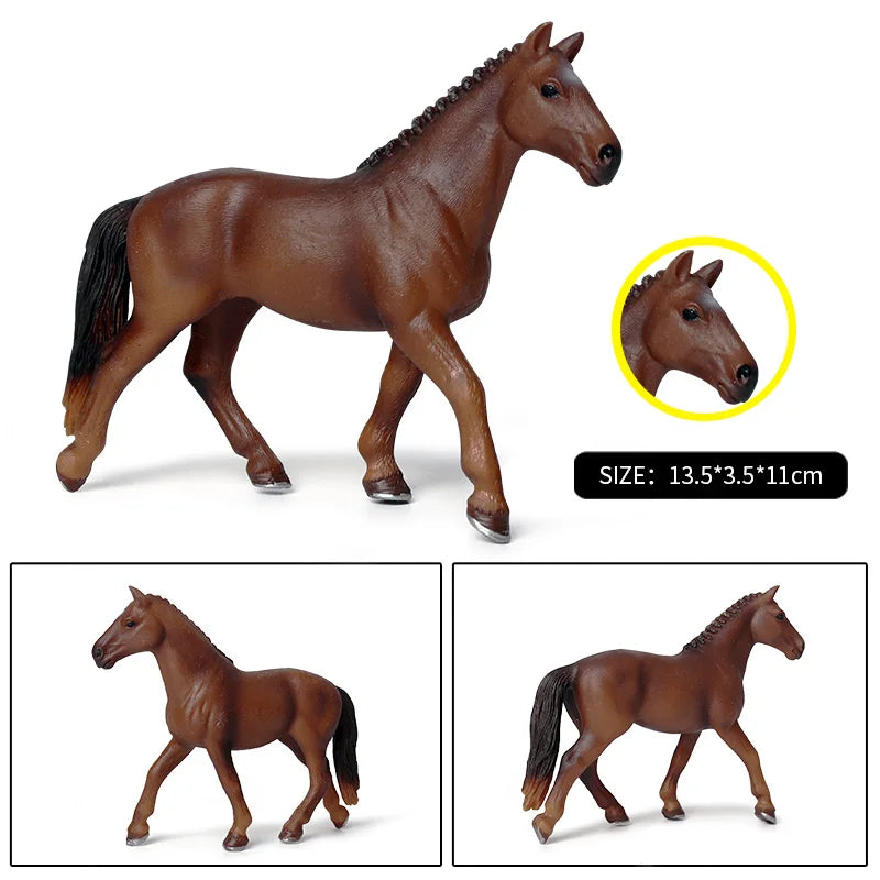 Horse Figurine, Realistic PVC Animal Model Toy for Kids