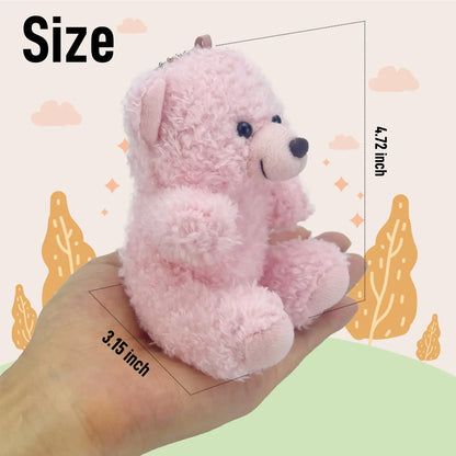 Mini Teddy Bear Plush – Small Stuffed Animal Keychain Toy