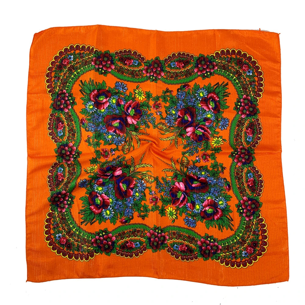 Women's Square Scarf, 70×70cm Printed Head Scarf and Bandana