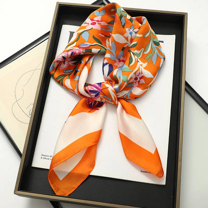 Women's Square Scarf 70x70cm Satin Print Wrap