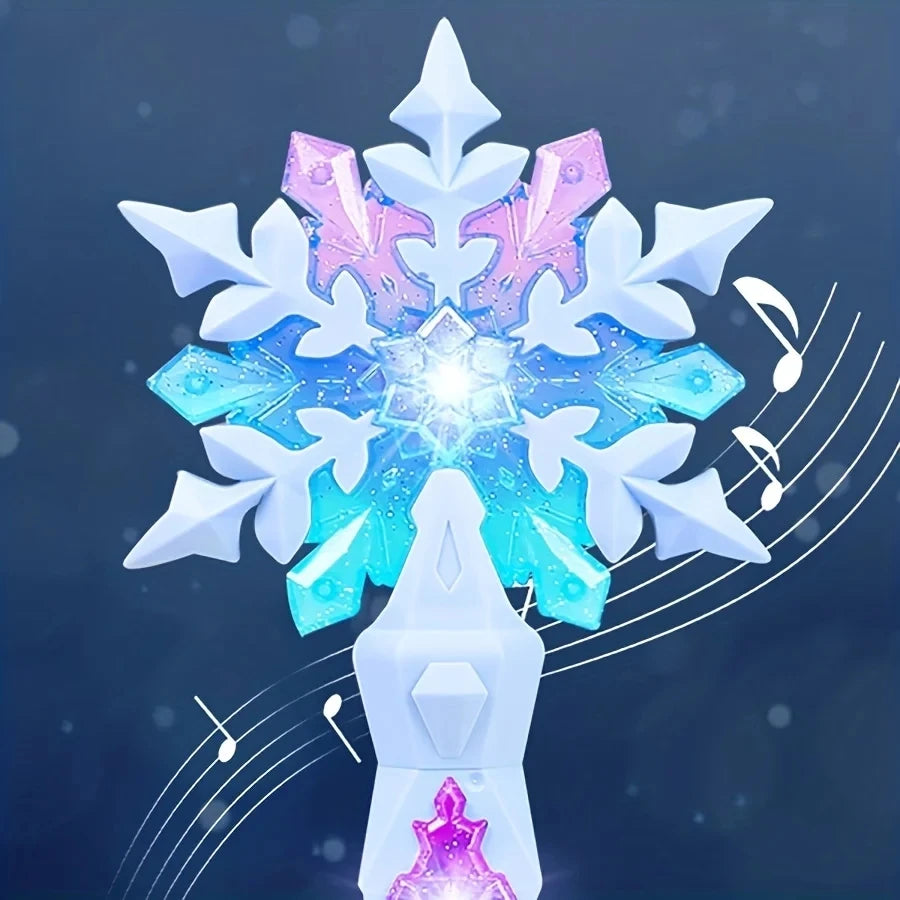 Light Up Wand Toy for Kids, Glowing Princess Snowflake Wand