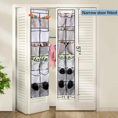 Over the Door Shoe Organizer with 12 Mesh Pockets and Hooks