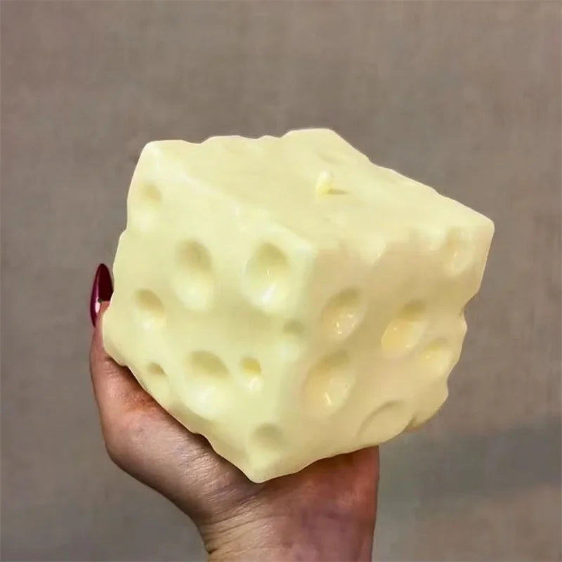 Cheese Stress Ball – Jumbo Squeeze & Moldable Sensory Fidget Toy