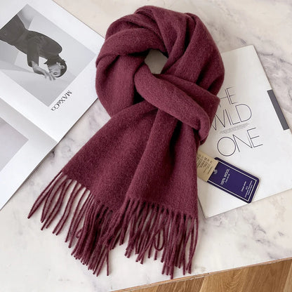 Wool Winter Scarf – 100% Wool Warm Solid Color Wrap