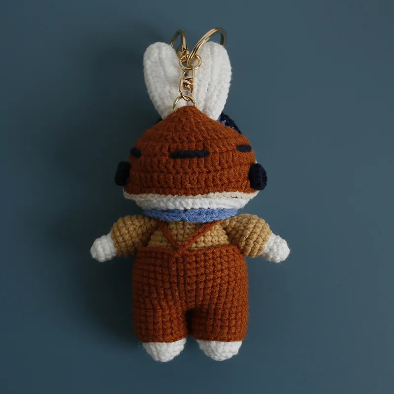 Rabbit Keychain Cute Crochet Animal Keyring for Bags and Gifts