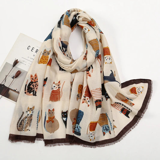 Women's Printed Scarf – Long Lightweight Shawl for Spring & Autumn
