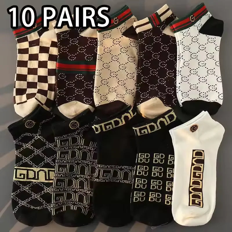 Men's Low Cut Socks Breathable Lightweight Moisture Wicking 5-Pair