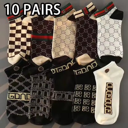 Men's Low Cut Socks Breathable Lightweight Moisture Wicking 5-Pair