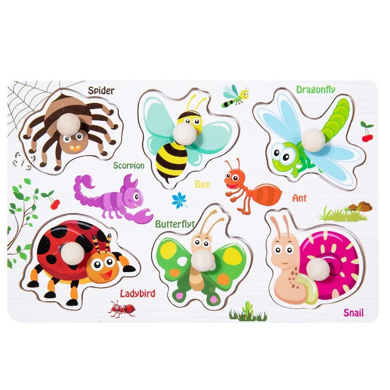 Wooden Montessori Puzzle for Toddlers – Educational Shape Matching Toy