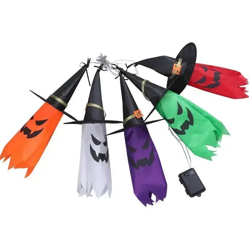 Halloween Witch Hat String Lights, 5-Piece LED Decoration Set