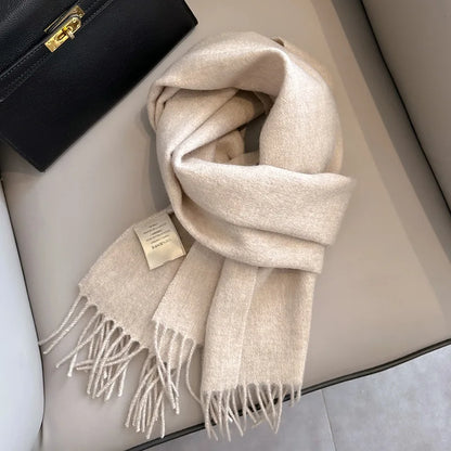 Wool Winter Scarf – 100% Wool Warm Solid Color Wrap