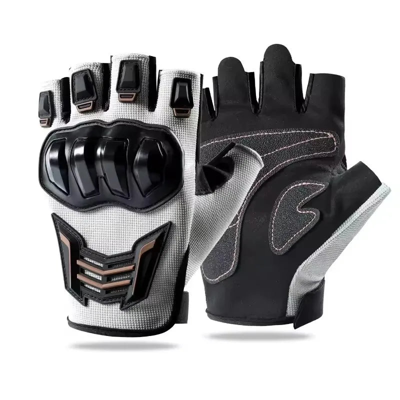 Half Finger Motorcycle Gloves Anti-Slip Cycling Riding Gloves