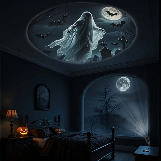 Halloween Projection Lamp, USB LED Ghost Bat Spider Light