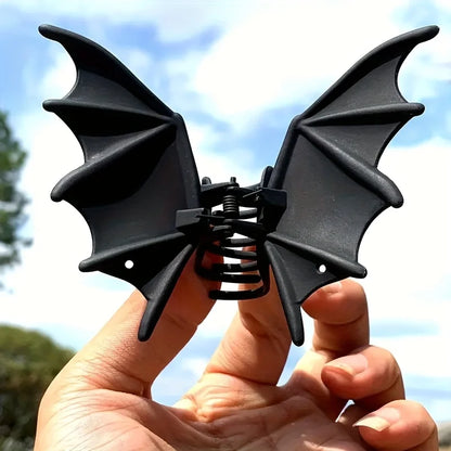 Gothic Bat Hair Clip – Matte Black Halloween Hair Accessory