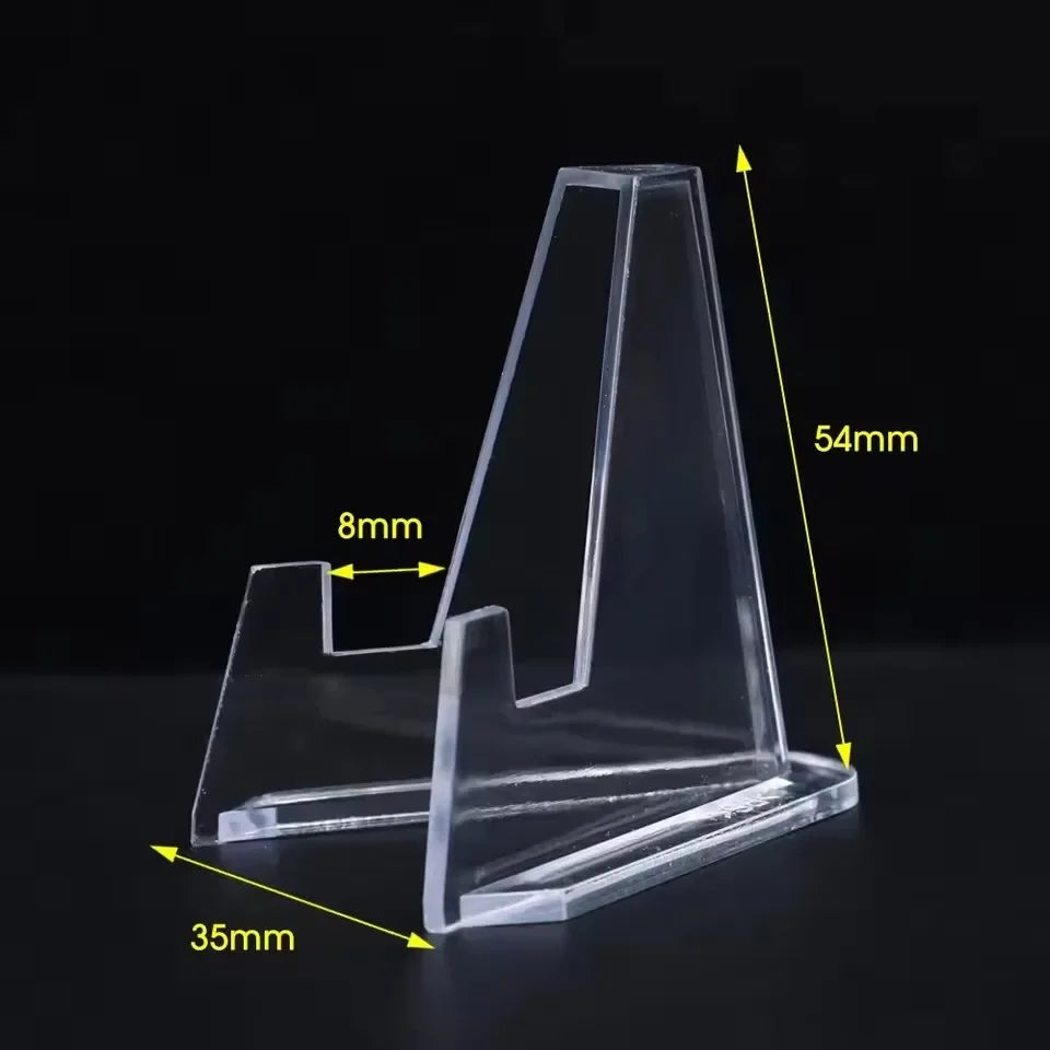 Trading Card Display Stand, Clear Mini Triangle Holder