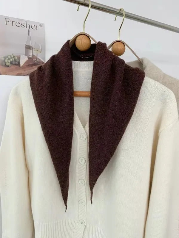 Women’s Wool Scarf Knitted Striped Warm Shawl