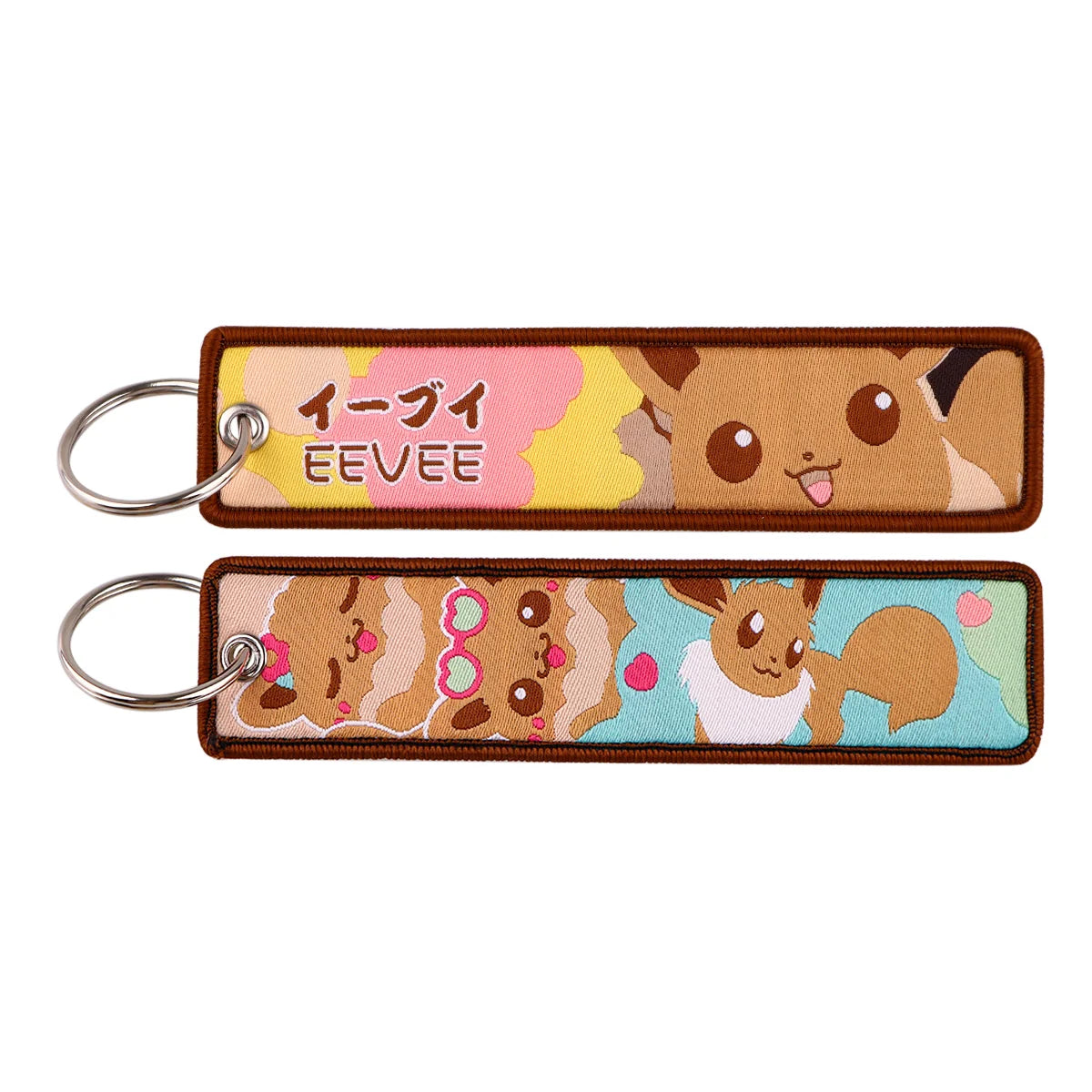 Embroidered Keychain Double-Sided Key Fob for Car & Motorcycle