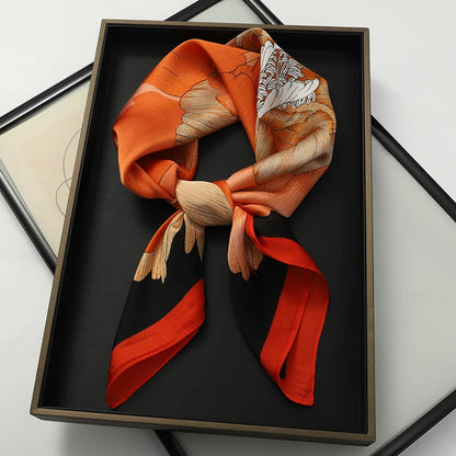 Women's Square Scarf 70x70cm Satin Print Wrap