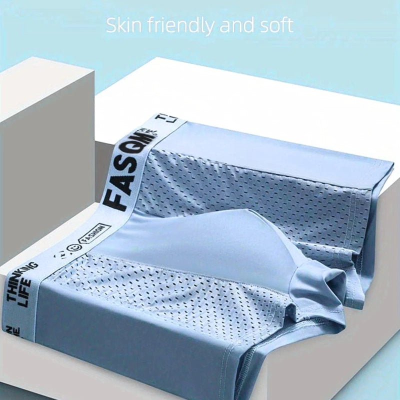 Men's Boxer Briefs Ice Silk Breathable Stretch Trunks