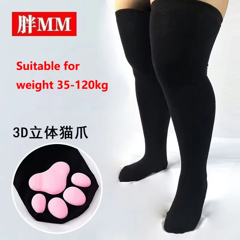 Over the Knee Socks Women's Stretch Cat Paw Thigh High Socks
